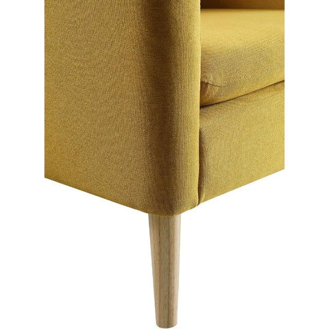 Lohoms Modern Accent Fabric Chair Single Sofa Comfy Upholstered Arm Chair Living Room Furniture Mustard Yellow