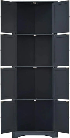 4-Tier 68" Corner Kitchen Pantry Storage Cabinet with 8 Doors