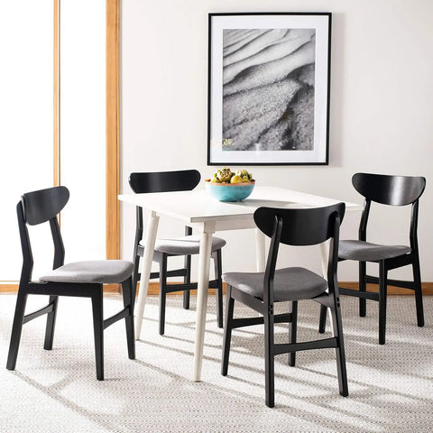 Home Lucca Retro Black Dining Chair, Wood, Set of 2