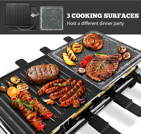 Table Grill, CUSIMAX Indoor Grill Electric Grill, Portable Korean BBQ Grill with 2 in 1 Reversible Non-stick Plate & Na