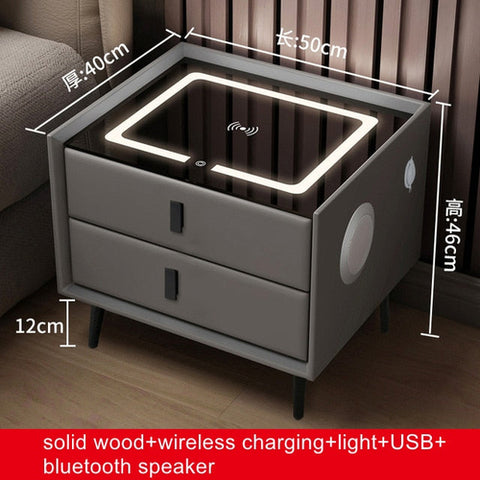 Smart Bedside Table with Wireless USB Charging Creative