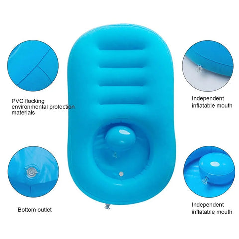 80cm Portable Inflatable Baby Bath Tub Newborn Inflatable Bathtub Baby Bath Seat Babies Bathing Wash Hair Ass Basin Baby Care #C