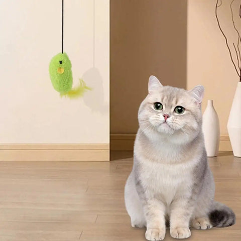 Cat Teasing Toy Sound Mouse Toy Teasing Pendant Wand For Cats Bite-Resistant Pet Companion Toy For Small Medium And Large Cats