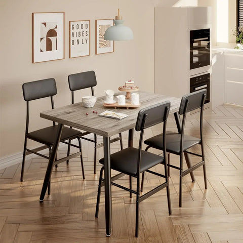 Kitchen Dining Table with 4 Chairs for Small Space Dinning Tables and Chairs Apartment Chair Dining Room Set Furniture Bedroom