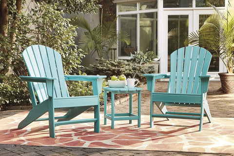 Signature Design by Ashley Sundown Treasure Outdoor Patio HDPE Weather Resistant Adirondack Chair, Blue