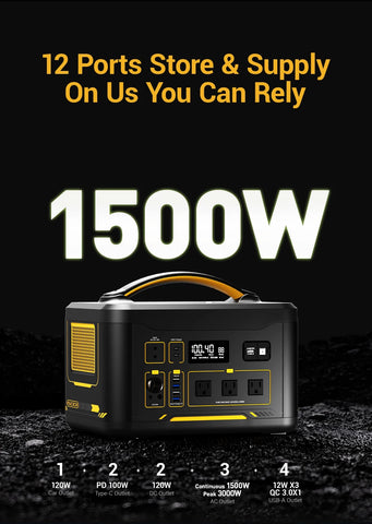 VTOMAN JUMP 1500X Portable Power Station Camping LiFePO4 Battery 828Wh 1500W AC Outlets Solar Generator For Home RV Outdoor