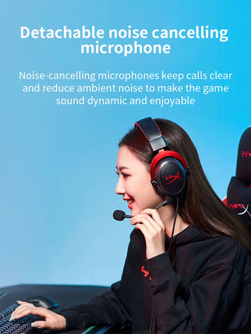 HyperX Cloud II Gaming Headset Hi-Fi 7.1 Surround Sound Detachable Microphone With USB sound card For PC PS5 PS4