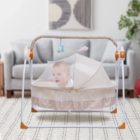 Automatic Rocking Chair Electric Baby Swing Bed Crib Music Adjustable+ Mat Cradle Remote control