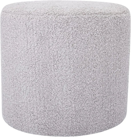 19-Inch Wide Round Pouf Ottoman Footstool, No Assembly Required, Stool Chair for Living Room