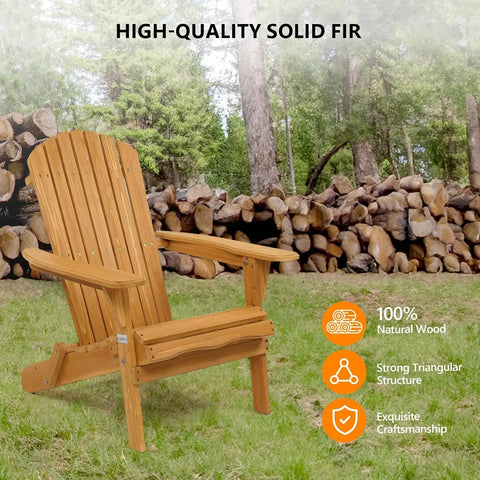 Folding Adirondack Chairs Set of 4 Weather Resistant/Lawn Fire Pit Highwood Lounge Chairs-Patio Furniture Sets