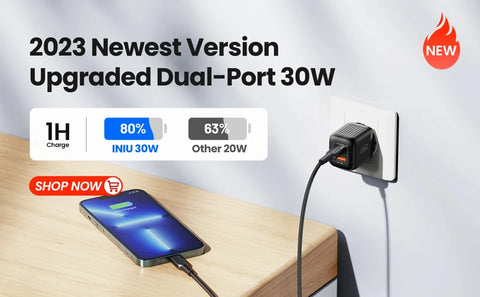 INIU Power Bank 10000mAh Fast Charge 22.5W Type-C PD Portable Charger LED Display Battery Pack For iPhone Samsung Xiaomi iPad LG