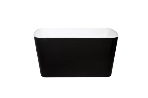 49'' x 28'' Acrylic Freestanding Soaking Bathtub, Square-shape Japanese Soaking Hot Tub, Sit-In Design with Chrome Overflow and