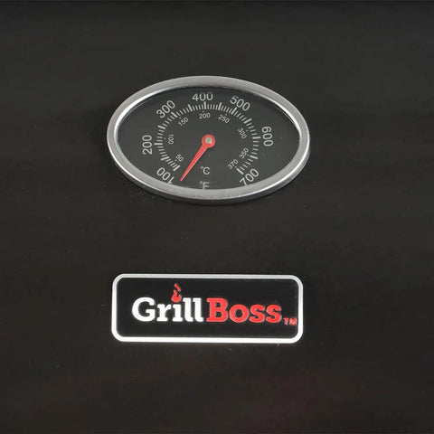 Grill Boss Outdoor BBQ Propane Gas Grill with Side Burner Lid Wheels Shelves Bottle Opener and 3 Burners