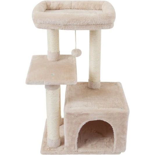 Cute Tree Kitten Tower for Indoor Cat Condo Sisal Scratching Posts with Jump Platform Furniture Activity Center Play