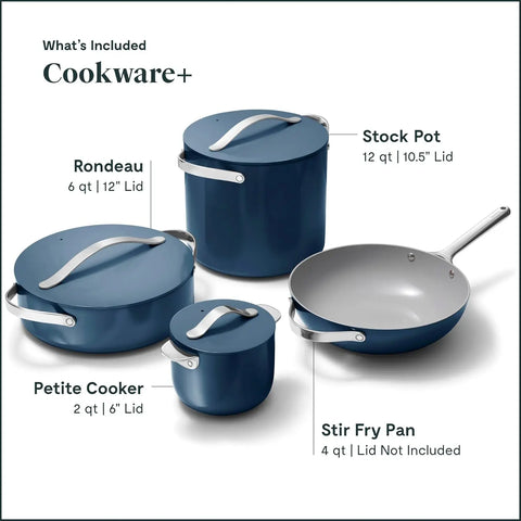 Cookware+ Collection - Specialty Cookware Set - Petite Cooker, Stir Fry Pan, Rondeau