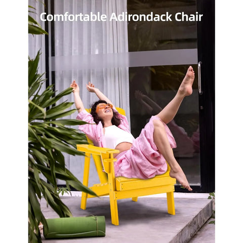 Adirondack Chair Oversized Balcony Porch Patio Outdoor Chair for Lawn, Backyard, Deck, Garden, Camping - Easy Installation