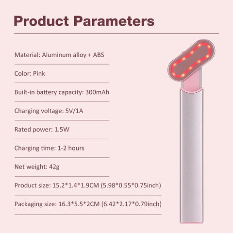 EMS Microcurrent Face Lifting Device Red Light Facial Wand Eye Neck Massager Skin Tightening Anti Wrinkle Skin Care Beauty Tool