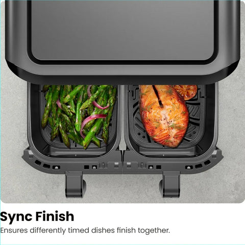 Touch Dual Air Fryer, Maximize The Healthiest Meals With Double Basket Capacity, One-Touch Digital Controls