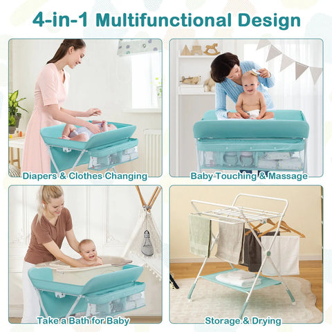 Babyjoy Baby Changing Table Folding Infant Diaper Station Nursery w/ Storage  BB5605