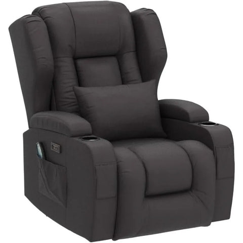 Power Recliner Chair with Massage & Heating, Comfy Sleeper Chair Sofa Electric Recliners Home Theater Seat for Living Room