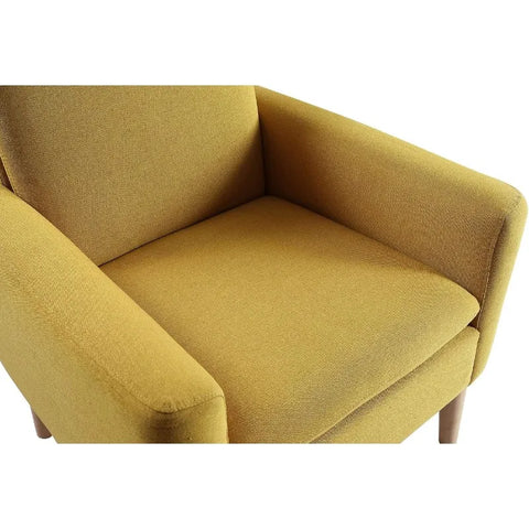 Lohoms Modern Accent Fabric Chair Single Sofa Comfy Upholstered Arm Chair Living Room Furniture Mustard Yellow