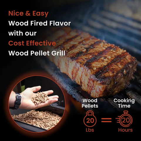 Wood Pellet Grill & Smoker with PID Controller 8 in 1 BBQ Grill Auto Temperature Control