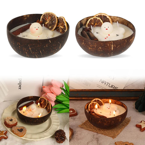 Christmas Melt Snowman Coconut Scented Candle Aromatic Candle Ornaments Soy Wax Fragrance Candle for Festival Table Decoration