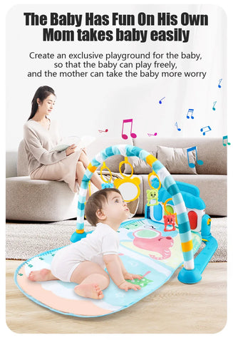 Baby Fitness Stand Music Play Gym Activity Toys Newborn Piano Crawling Blanket Pedal Game Pad Early Education 0-36 Months Gifts