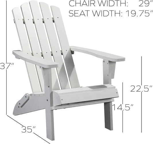 Folding Adirondack Chair Real Wood Look All Weather Folding Plastic Outdoor Chairs for Firepit Easy to fold and store