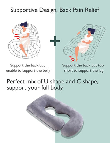 Pregnancy Pillows for Sleeping, U Shaped Full Body Maternity Pillow with Removable Cover - HIPS for Pregnant Women