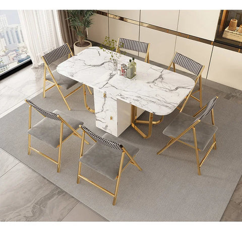 Folding Dining Table with 2 Drawers and 4 Wheels for Living Room,Kitchen, Space Saving Table Foldable in 3 Forms