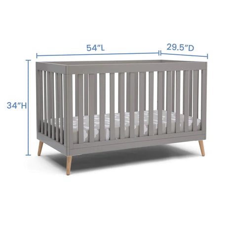 2023 New  Children Essex 4-in-1 Convertible Baby Crib, Bianca White with Natural Legs