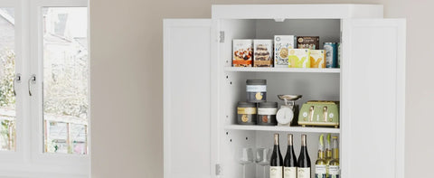 Kitchen Cabinet, Drawer and 4 Adjustable Shelves, Freestanding Pantry Cupboard Cabinet, Kitchen  Pantry  Cabinet