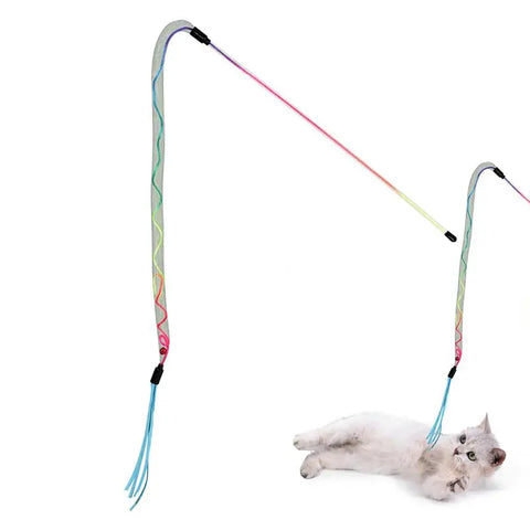 Feather Wand Cat Toy Feather Teaser Interactive Cat Toys Feathers Wand For Joyful Moments Cat Fishing Rod Cat String Toy For