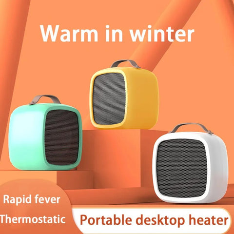 Efficient, Compact 500W Mini Portable Space Heater - Lightweight Desktop Warm Air Fan for Fast Heating - Ideal Electric Heater f