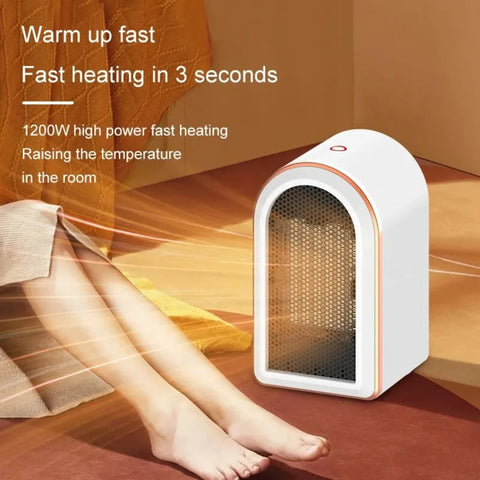 Efficient Portable 1200W Ceramic Room Heater - Energy-saving Desktop Heater for Warmer Winter - Powerful 220V Office Fan Heater