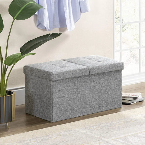 Otto & Ben 45" Storage Ottoman with SMART LIFT Top, Upholstered Tufted Bench, Foot Rest, Brown, 14.96"D x 44.88"W x 14.96"H