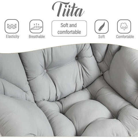 Tiita Lazy Chair with Ottoman, Modern Large Accent Lounge Chair, Leisure Sofa Armchair with Ottoman, Reading Chair