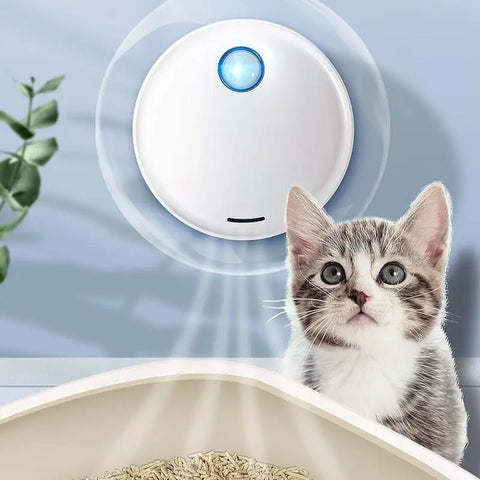 Pet Odor Air Purifier Pets Odor Eliminator Rechargeable 3000 MAh Dust-Free Deep Cleaning Multifunctional Safe Cat Litter Air