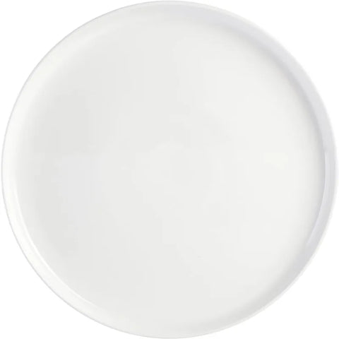 16 Piece Porcelain Dinnerware Set, White w/Black Rim, Service for 4, Dishwasher and Microwave Safe