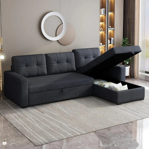 Sleeper Sofa Couch with Pull Out Bed,L Shaped Sofa Storage,Sectional Sleeper ,Convertible  So