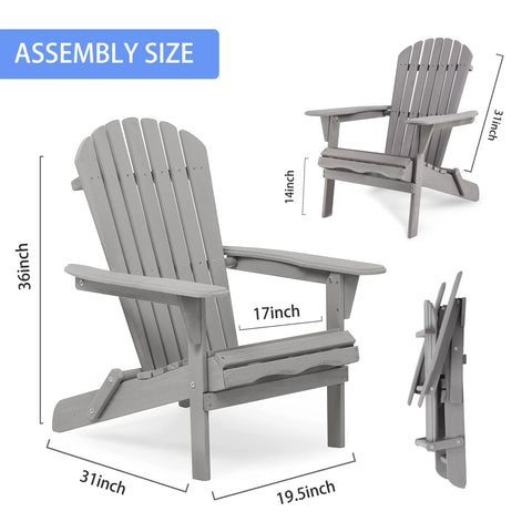 Wood Lounge Patio Chair for Garden Outdoor Wooden Folding Adirondack Chair Set of 2 Solid Cedar Wood Lounge Patio Chair for Gard