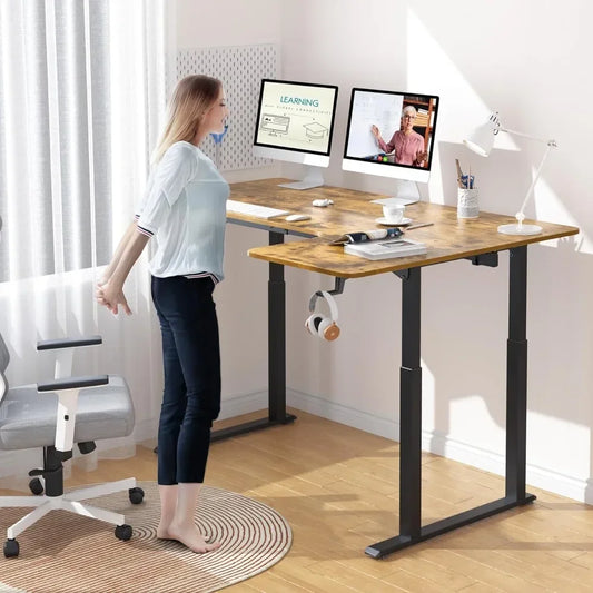 Standing Desk, 63"/ 71" L Shaped Desk Adjustable Height, Electric Corner Stand Up Desk Large Home Office Desk