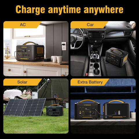 VTOMAN JUMP 1500X Portable Power Station Camping LiFePO4 Battery 828Wh 1500W AC Outlets Solar Generator For Home RV Outdoor