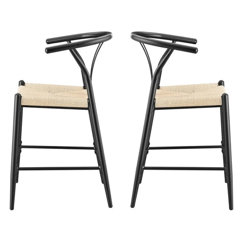 2024 New Springwood Wishbone Metal Counter Bar Stool 2 Pack for Indoor