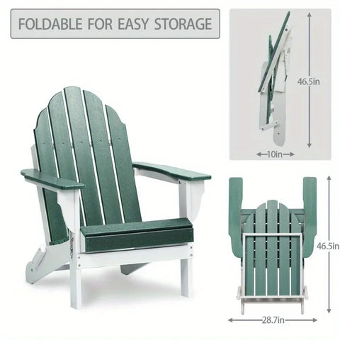 HDPE Folding Adirondack Chair Outdoor Patio All-Weather Fire Pit Chairs