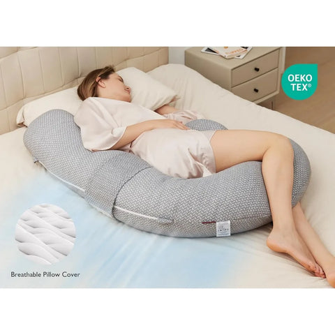 Pregnancy Pillow, Original F Shaped Maternity Pillow for Pregnant Women with Adjustable Wedge Pillow,Full Body Support Pregnancy