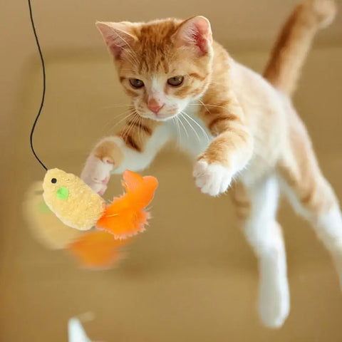 Cat Teasing Toy Sound Mouse Toy Teasing Pendant Wand For Cats Bite-Resistant Pet Companion Toy For Small Medium And Large Cats