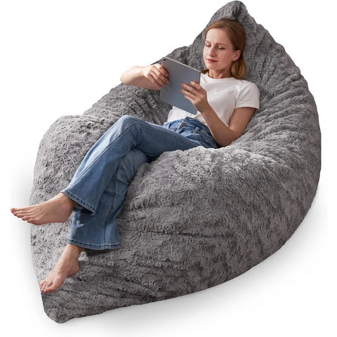 3 in 1 Memory Foam Bean Bag Chair, Convertible Bean Bag Chair with Machine Washable Cover, Giant Bean Bag Chairs for Adult