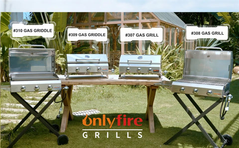 Onlyfire Tabletop Gas Grill 3 Burners, 24" Stainless Steel Portable Propane Grill with Foldable Legs 2024 HOT